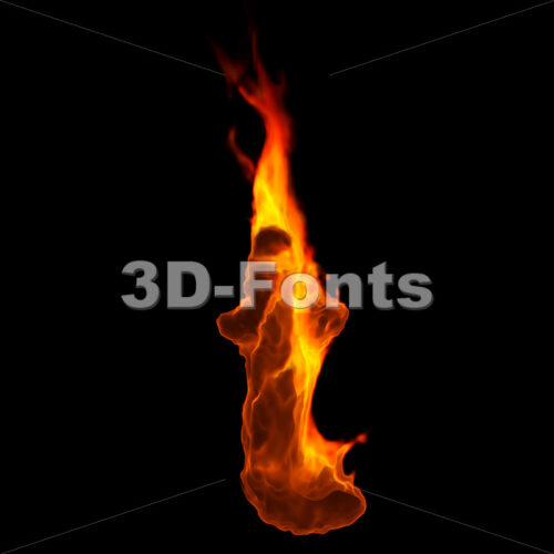 flamig character T - Lower-case 3d letter