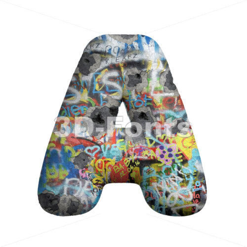 Graffiti letter A - Capital 3d character - 3D Fonts Collections | Top Quality Letters, Numbers and Symbols !