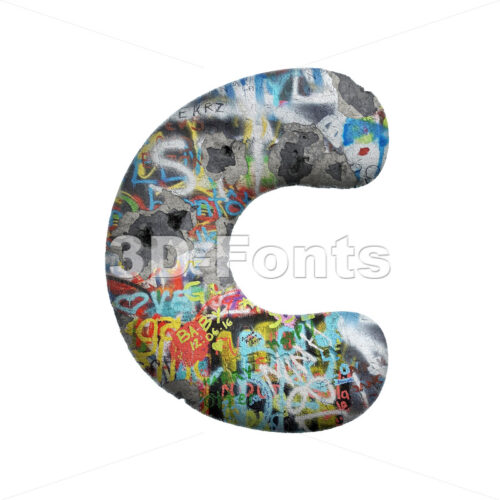 3d Graffiti font C - Capital 3d letter - 3D Fonts Collections | Top Quality Letters, Numbers and Symbols !