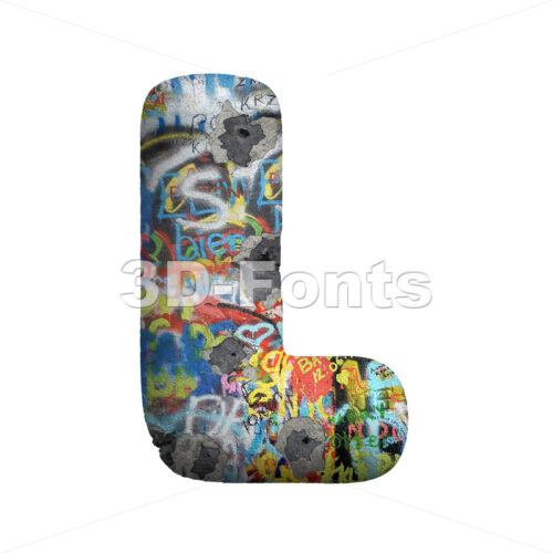 street art font L - Capital 3d character - 3D Fonts Collections | Top Quality Letters, Numbers and Symbols !