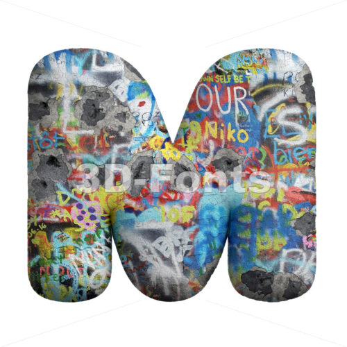 street art character M - Capital 3d letter - 3D Fonts Collections | Top Quality Letters, Numbers and Symbols !