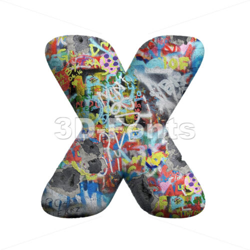 street art character X - Upper-case 3d letter