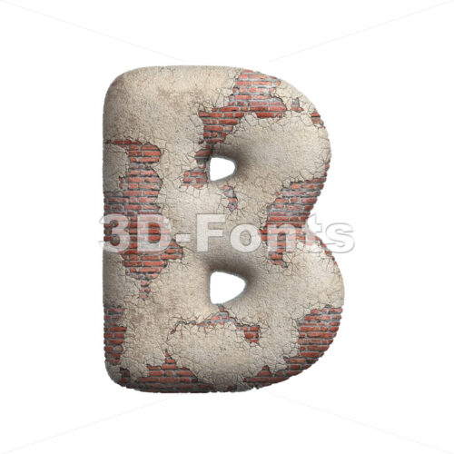 Capital old street wall letter B - Uppercase 3d font