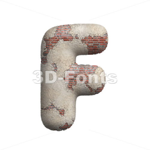 plastered brick letter F - Upper-case 3d font