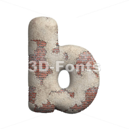 damaged wall alphabet character B - Lower-case 3d letter