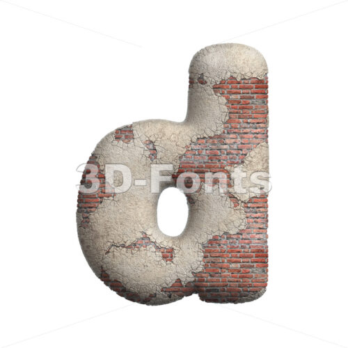 masonry alphabet letter D - Lowercase 3d font