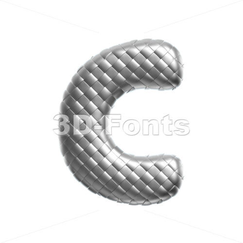 3d Metal scale font C - Capital 3d letter