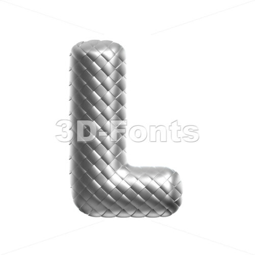 silver font L - Capital 3d character