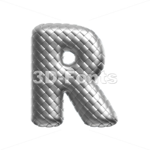 silver letter R - Uppercase 3d font - 3D Fonts Collections