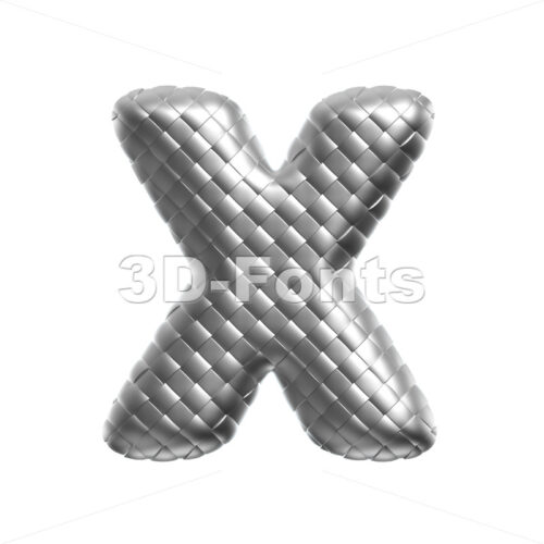silver character X - Upper-case 3d letter