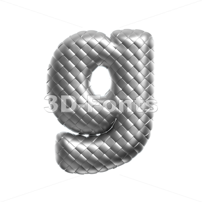 Lowercase Metal scale font G - Small 3d character