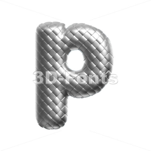silver character P - Lowercase 3d font