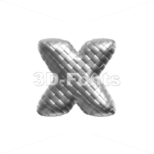 Metal scale 3d font X - Small 3d letter