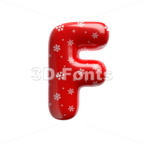 Snowflake Letter F - Upper-case 3d font