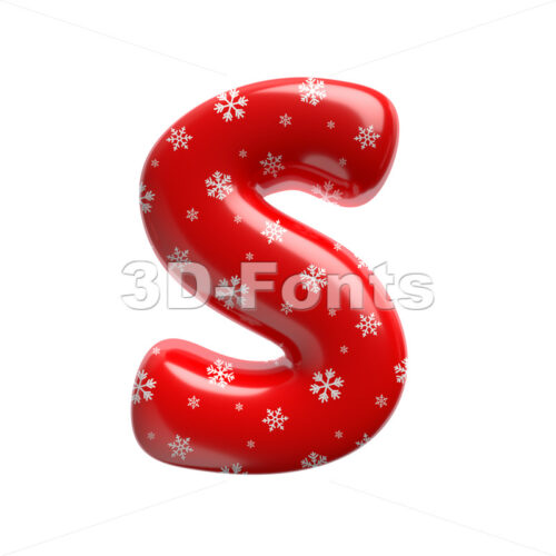 Snowflake Font S - Uppercase 3d letter
