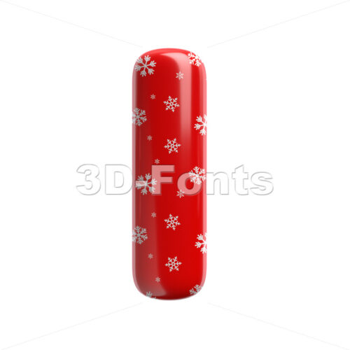 Small Christmas Letter L - Lowercase 3d character