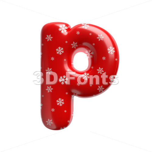 Xmas Character P - Lowercase 3d font
