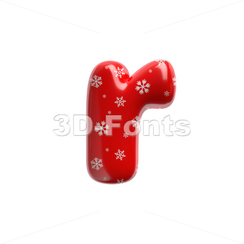 Small Snowflake Character R - Lower-case 3d letter