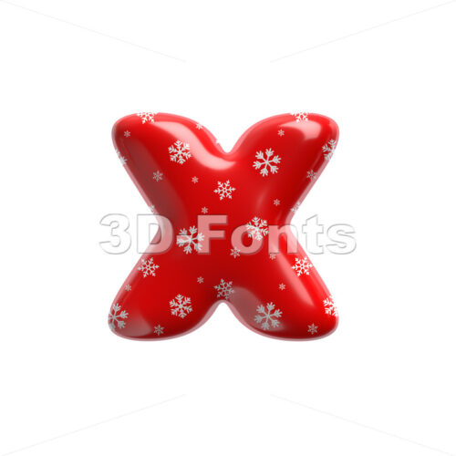 Snowflake 3D Font X - Small 3d letter