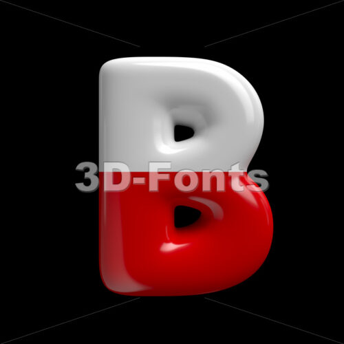 Capital polish flag letter B - Uppercase 3d font