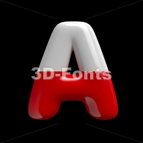 Poland flag letter A - Capital 3d character