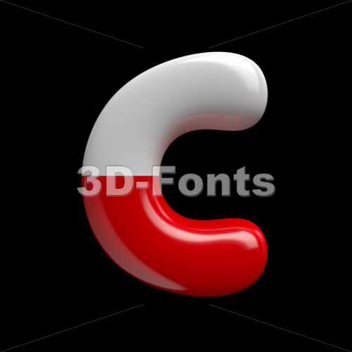 3d Poland flag font C - Capital 3d letter