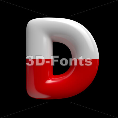 Poland font D - Capital 3d character