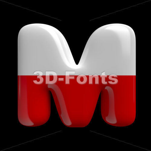 Poland character M - Capital 3d letter
