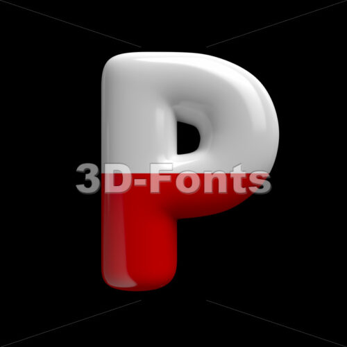 Upper-case Poland character P - Capital 3d font