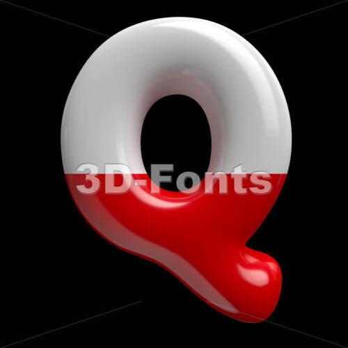 Poland font Q - Upper-case 3d character
