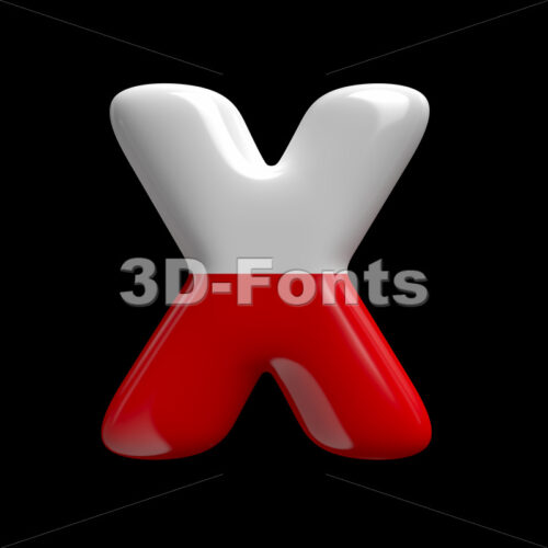 Poland character X - Upper-case 3d letter