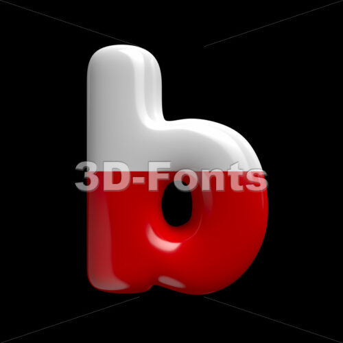 Poland alphabet character B - Lower-case 3d letter