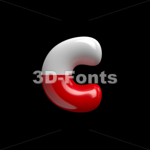 Small Poland flag font C - Lowercase 3d character