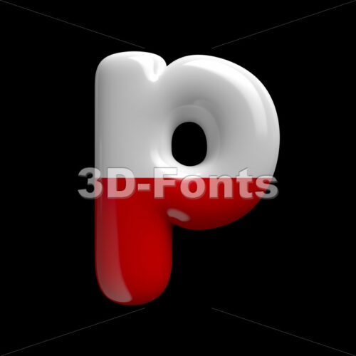 Poland character P - Lowercase 3d font
