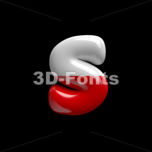 polish flag letter S - Lowercase 3d font