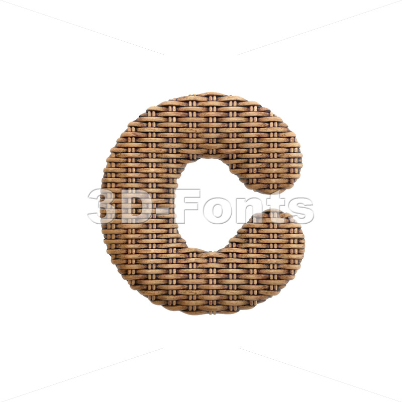 Small wicker font C - Lowercase 3d character - 3D Fonts Collections | Top Quality Letters, Numbers and Symbols !