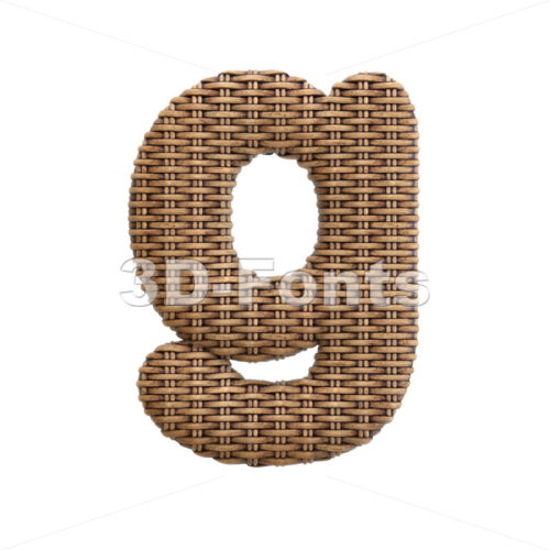 Lowercase wicker font G - Small 3d character - 3D Fonts Collections | Top Quality Letters, Numbers and Symbols !