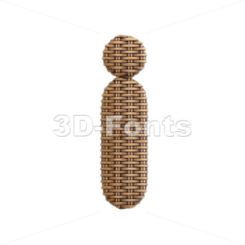 wicker alphabet letter I - Small 3d character - 3D Fonts Collections | Top Quality Letters, Numbers and Symbols !