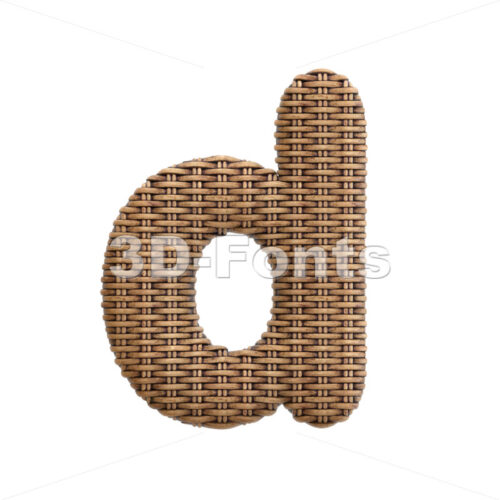 rattan alphabet letter D - Lowercase 3d font - 3D Fonts Collections | Top Quality Letters, Numbers and Symbols !