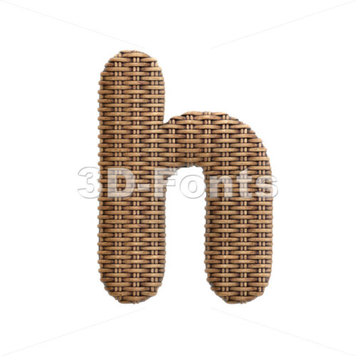 rattan basket font H - Lower-case 3d letter - 3D Fonts Collections | Top Quality Letters, Numbers and Symbols !