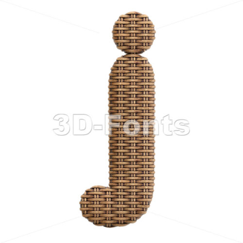 wicker alphabet character J - Lowercase 3d font - 3D Fonts Collections | Top Quality Letters, Numbers and Symbols !