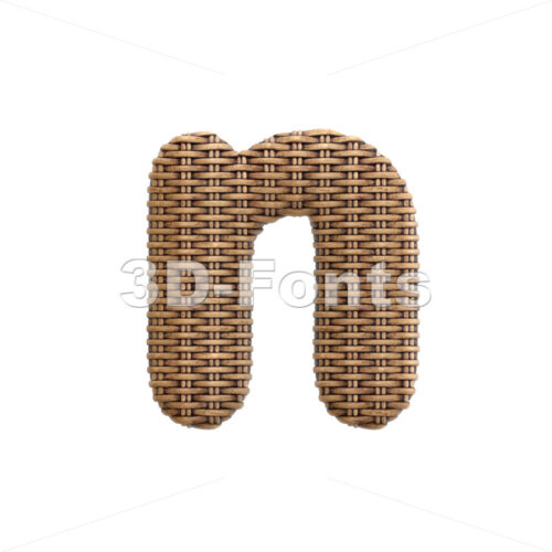 Lower-case wicker letter N - Small 3d font - 3D Fonts Collections | Top Quality Letters, Numbers and Symbols !