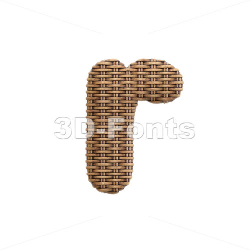 Small wicker character R - Lower-case 3d letter - 3D Fonts Collections | Top Quality Letters, Numbers and Symbols !