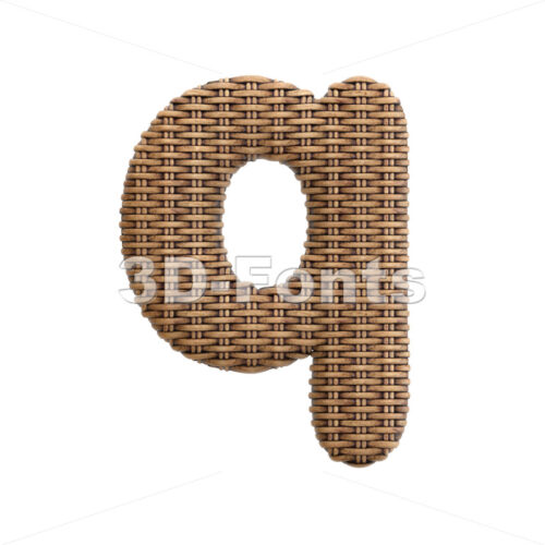 rattan alphabet font Q - Lower-case 3d letter - 3D Fonts Collections | Top Quality Letters, Numbers and Symbols !