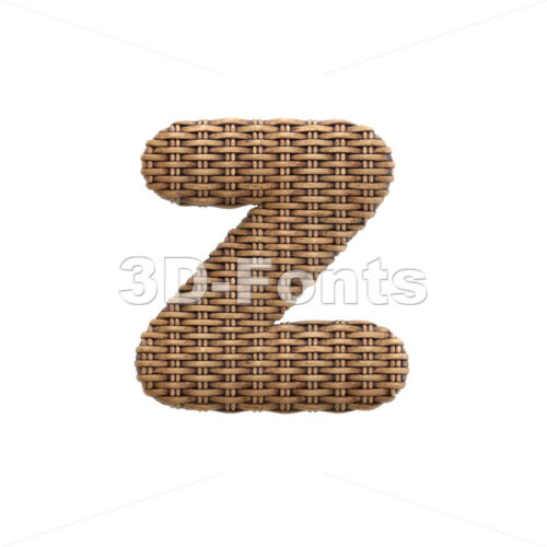 wicker 3d character Z - Lower-case 3d font - 3D Fonts Collections | Top Quality Letters, Numbers and Symbols !