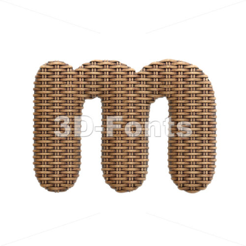 wicker 3d font M - Lowercase 3d letter - 3D Fonts Collections | Top Quality Letters, Numbers and Symbols !