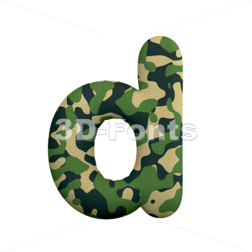 Camo alphabet letter D - Lowercase 3d font - 3D Fonts Collections | Top Quality Letters, Numbers and Symbols !