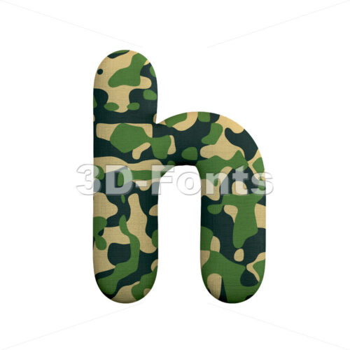 Camouflage font H - Lower-case 3d letter - 3D Fonts Collections | Top Quality Letters, Numbers and Symbols !