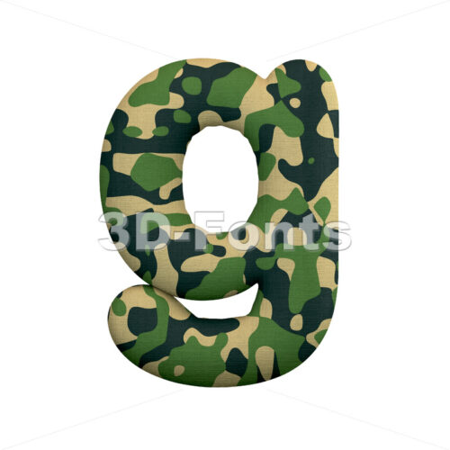 Lowercase Army font G - Small 3d character - 3D Fonts Collections | Top Quality Letters, Numbers and Symbols !