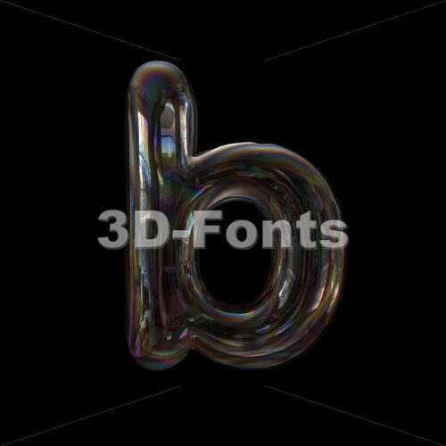 Soap bubble alphabet character B - Lower-case 3d letter - 3D Fonts Collections | Top Quality Letters, Numbers and Symbols !